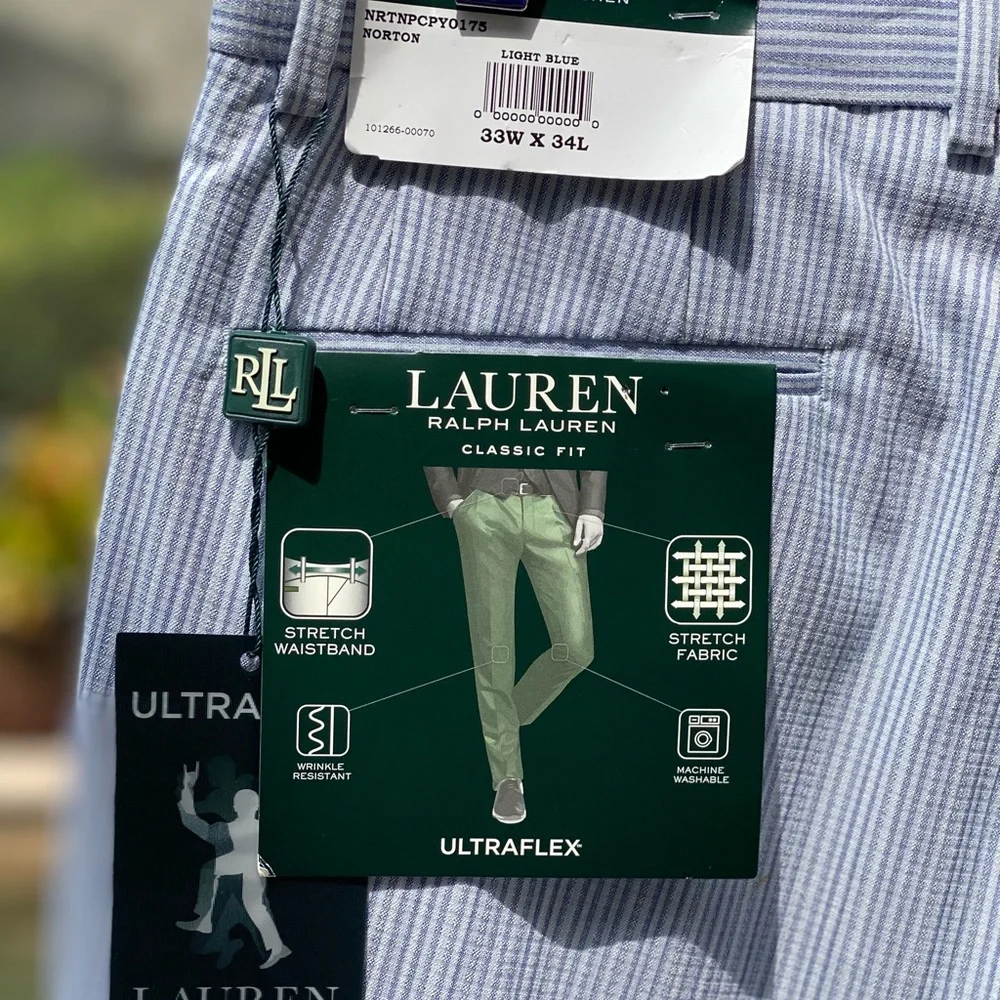 LAUREN RALPH LAUREN ULTRAFLEX‎ PANTS 33Wx34L BLUE
